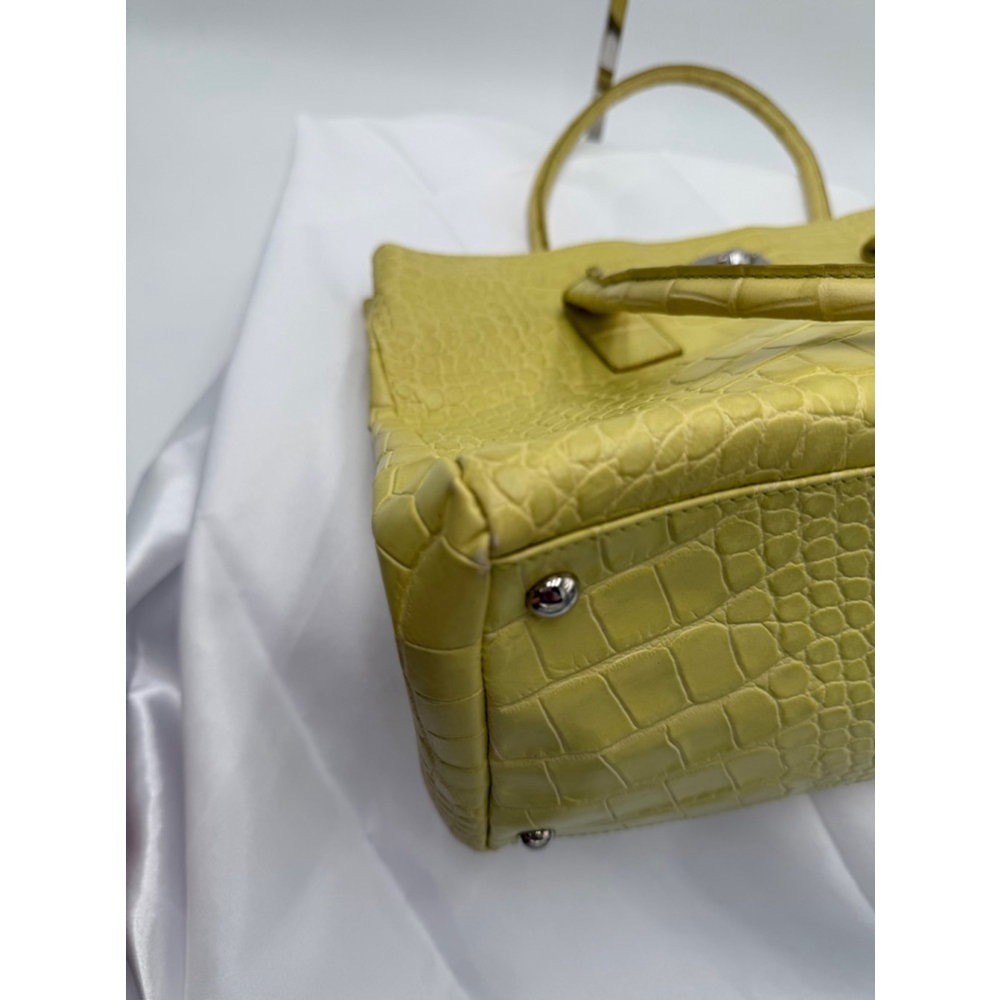 Furla Lime Croc-Embossed Leather Top-Handle Tote - Picture 7 of 14